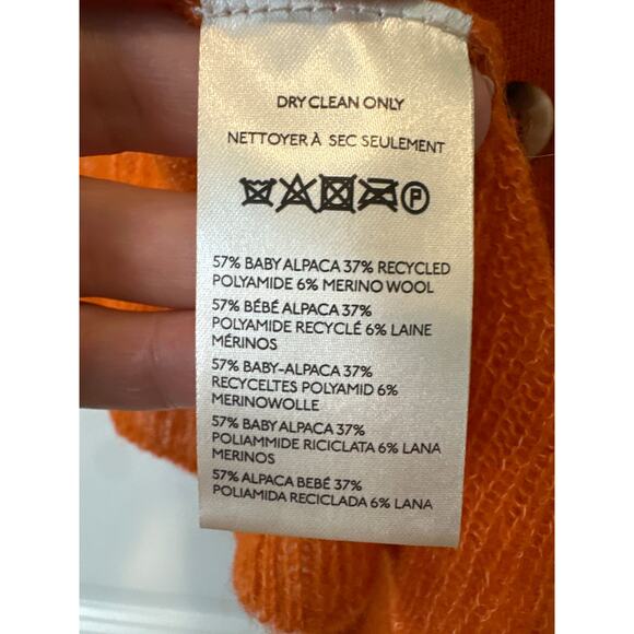Free People NWT Moon Sky Alpaca Cardigan Sweater in Orange Zest Size Large - Picture 9 of 10